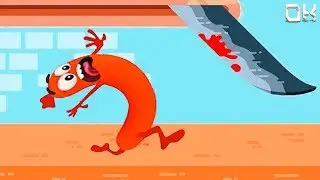 БАБУЛЯ БЕГИ Забег Сумасшедшей Сосиски Опасное приключение сосиски на кухне Веселая игра