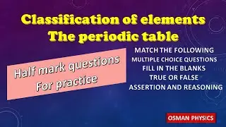 Classification of elements--The Periodic Table (Revision)
