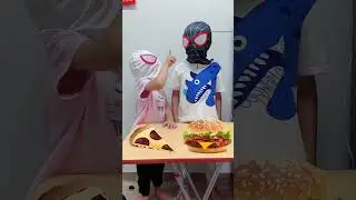 Pizza Vs Hamburger 🍕🍔 Food #spiderman #short #shorts #ytshort