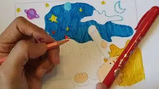 criança olhando o céu estrelado