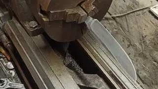 Галтовка клинка на токарном станке