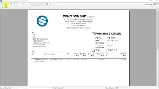 Demo Purchase Order, Goods Received, Invoice Received and Payment.
