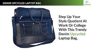 Denim Upcycled Laptop Bag | Gujarati