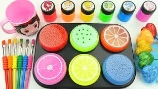 Oddly Satisfying Video | How I Make 6 BIG Slime Jars Fruits WITH Heart Lollipop Candy & Cutting ASMR