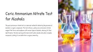 Exp 7 (Shriner Book): Ceric Ammonium Nitrate Test For Alcohols