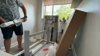 Unboxing and building Treasanti adjustable height tech desk | Time lapse