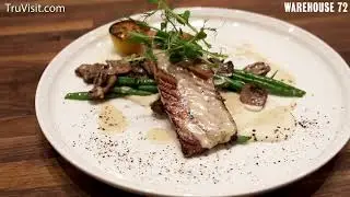 Warehouse72 in Houston. - See how they make their delicious seared salmon seafood dish!