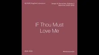 If thou must love me - Elizabeth Barrett Browning \\ Poem Analysis