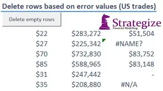 Deleting rows based on error values across sheets