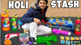 Holi Colour Shell In Air | Testing Holi Gadgets 2025 | Holi Stash | Colour Cloud | Pichkari | Gulal