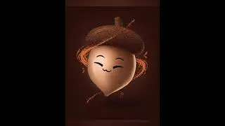 Kawaii Acorn Illustration on Infinite Painter app | Process Video| Autumn #shorts #digitalart #kawai