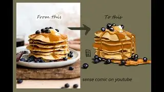 Photoshop'ta Pankek Çizmek // Drawing Pancake in Photoshop (Satisfying Time Lapse Video)