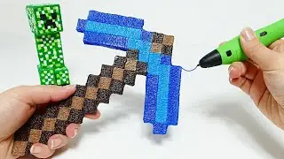 Minecraft in real life. Diamond Pickaxe 3D Handle