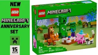 NEW 2024 LEGO Minecraft Birthday Pig's Celebration Set Images