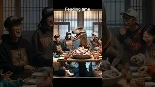In korea, dinosaurs are kept as pets.  #imagination #aidrawing #dinosaurs #dinosaurart #shocking