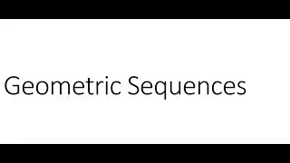 MCR3U Geometric Sequences