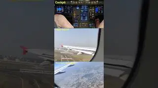 Flight Cockpit , Flight Takeoff and View from Atmosphere #shorts_video #airplane #airline #airhost