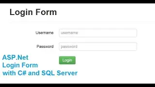 Asp.Net Login Form with C# and SQL Server Database (Part-1)