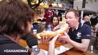 Two Men Share Australia's Largest Hot Dog (NSFW)