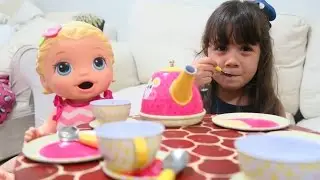 Baby Alive Drinking Tea at breaktime in the afternoon
