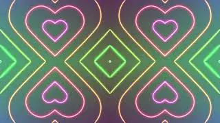 4K Bursting Neon Hearts 4 Quads Split Screen Heart Burst Copyright Free Stock Footage Free Download
