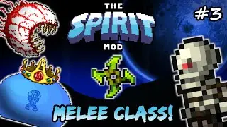 Eye of Cthulhu & King Slime Bosses! Terraria Spirit Mod Let's Play Episode 3 - Melee Playthrough!