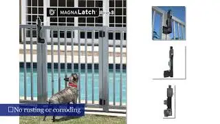 MagnaLatch Series 3 Magnetic Pet Safety & Security Self-Latching Gate Latch-Vertical PullML3VPKA