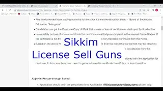 Sikkim - Obtain Permission (License) for Selling Arms and Guns