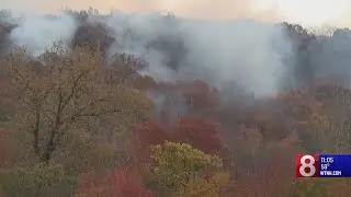 PHOTOS: Fire crews battle large brush fire in Berlin