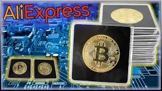 Золотая сувенир монета - Биткоин криптовалюта . Товары с AliExpress
