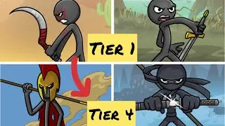 From Tier 1 to Tier 4 melee units!! (Stick War 3)