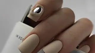 🤩🖤 Mirror on nails / Volumetric nail design / Matte manicure with foil