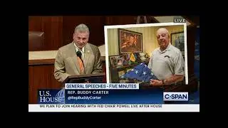 Rep. Carter Congratulates Veteran Dick James on his Induction into the Ranger Hall of Fame