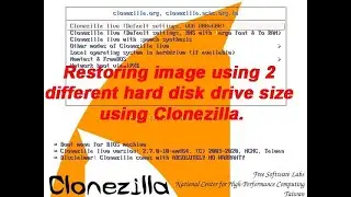 Restoring image using 2 different hard disk drive size using Clonezilla.