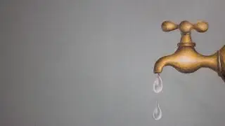 Dibujando una Llave de agua goteando Realista