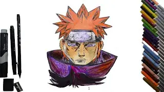 How to draw a Naruto character - Pain (Nagato)