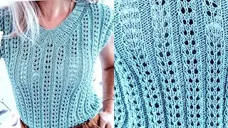 💗 Ажурные дорожки из 4 рядов.Узор спицами.Мастер класс. Вязание спицами узоры.