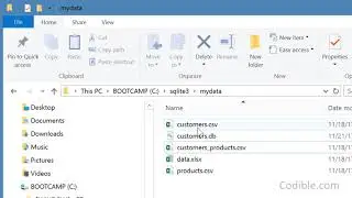 Codible SQLite video 3: SQLite3 - how to create tables and upload csv data