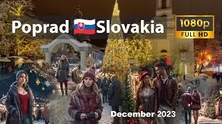 🎄 Christmas street walk - Poprad 🇸🇰Slovakia -December 2023-1080 FHD