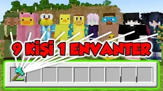 9 KİŞİ 1 ENVANTERLE OYUNU BİTİRMEK! | MİNECRAFT