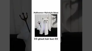 Super easy cute halloween hairstyle ideas || ghost hair bun 👻 #halloween #halloweenhairstyle