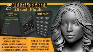 Create mouth and lips easy with Mouth Creator for ZBrush