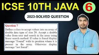 (Q-7)-10th java 2023 solve computer paper | array of double data type of linear search method