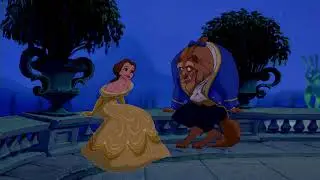 belle & beast scene (disney beauty and the beast)