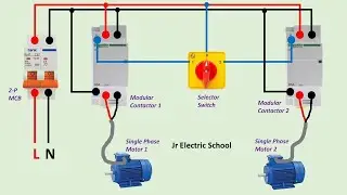 2 motor selector switch with modular contactor wiring diagram