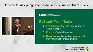 Process for Assigning Expenses to Industry Funded Clinical Trials