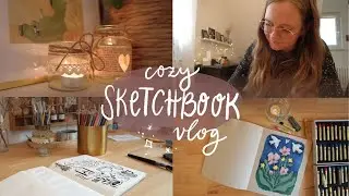 Cozy Art Vlog✨Sketchbook paint with me in my art studio