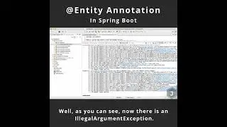 @Entity Annotation in Spring Boot