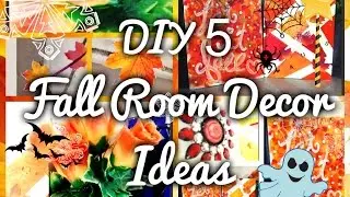 ❤DIY 5 Fall Room Decor Ideas(fall ; desk paintings ,wall hangings ,coasters ,phone case ,autmn jar)❤