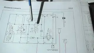 кран Gottwald. Схема Гидравлики тормоза механизма поворота.